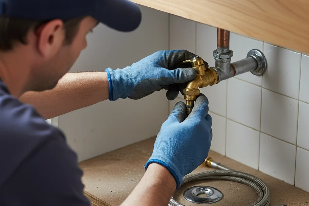Shutoff valve and fitting work during Well Pump Repair in Manchester